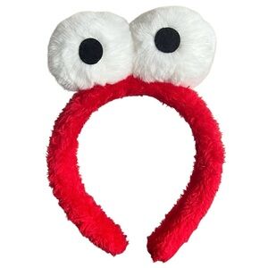 Red Monster Headband Elmo Big Eyes Plush Headwear Costume Cosplay Halloween